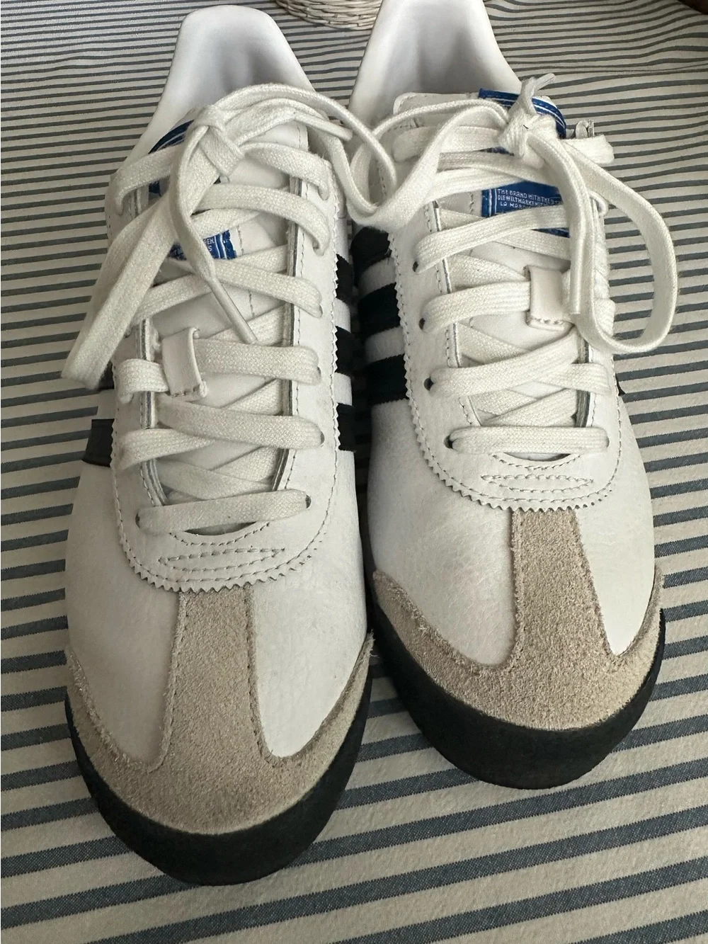 adidas Samoa White with Black Stripes Men's Sneakers